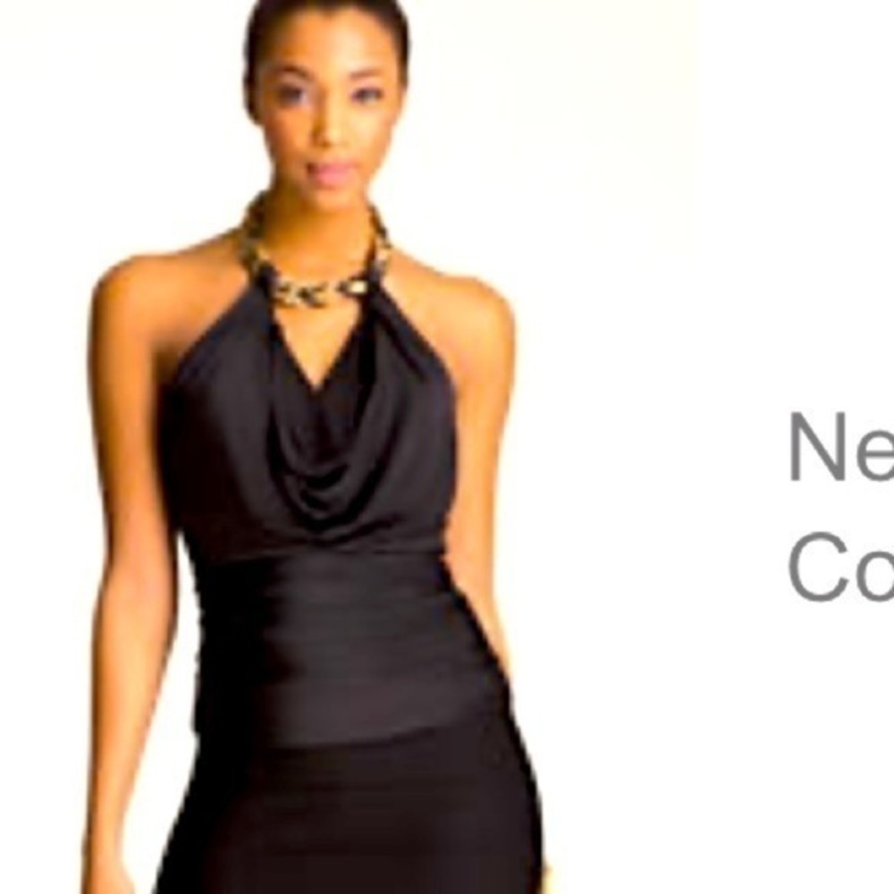 Bebe Necklace Halter Top | Color: Gold/black | Size: S | body icon fit